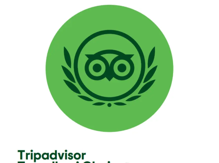 Green Tripadvisor owl logo with laurel on a white background. Text reads "Tripadvisor Travellers’ Choice Awards 2025" and "Winner 2025" in the top right corner.