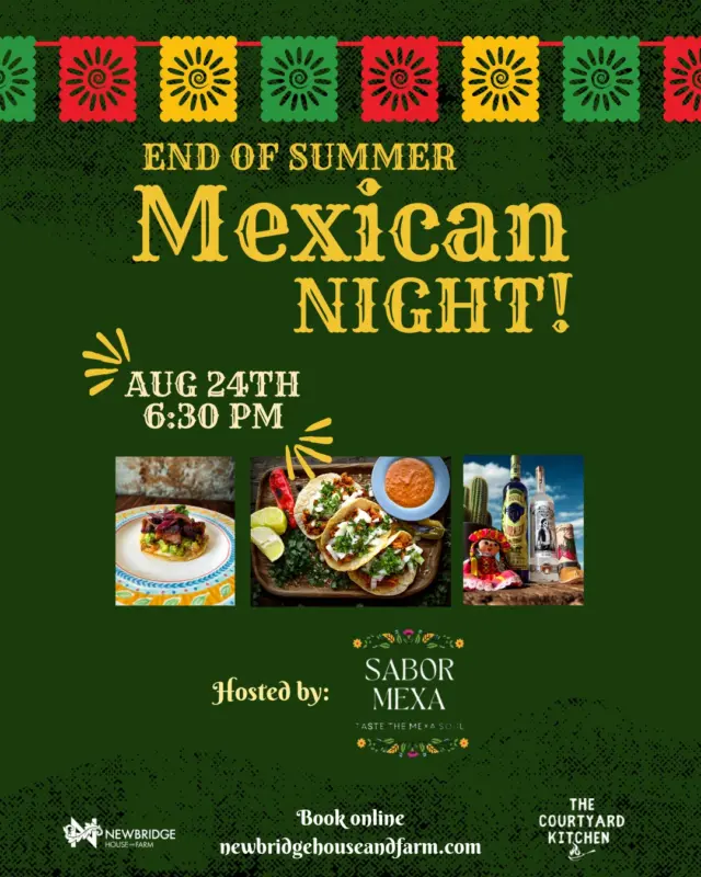 🌮✨ End summer with a flavourful fiesta! ✨🌮

Join us on August 24th at the Courtyard Kitchen, Newbridge House and Farm, for an exclusive evening celebrating the vibrant tastes of Mexico!🍹

Indulge in mouth-watering Tacos al Pastor, sensational Pork Belly Volcán, and sweet Pan de Elote, paired with a spirited mezcal and tequila tasting. 🍍🥑🍰

Spaces are limited - don’t miss out on this unforgettable culinary adventure!

📍 Date: August 24th, Sunday | Time: 6:30 PM
📌 Location: Courtyard Kitchen, Newbridge House and Farm, Donabate

👉Tickets: https://newbridgehouseandfarm.com/end-of-summer-mexican-night/

#MexicanFiesta #SummerNights #NewbridgeHouse #DublinFoodie #AlFrescoDining #EndOfSummer