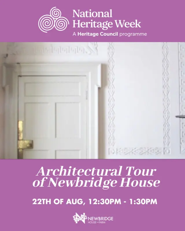 🏛 Explore the Architecture of Newbridge House 🏛

Join us on Friday, 22nd August at 12:30PM for a free guided architectural tour of Newbridge House with curator and architectural historian Cathal Dowd Smith.

Discover the vision of renowned architect James Gibbs, delve into 18th-century building techniques, and learn about the recent conservation work protecting the house’s historic facade, roof, and windows.

📍 Reception Desk, Newbridge House, Donabate
🕰 12:30PM - 1:30PM
🎟 Free entry | No booking required
🚶‍♀️ Spaces are limited - first come, first served

Simply register at reception on arrival.

Part of #NationalHeritageWeek, proudly supported by the Heritage Council.

#NewbridgeHouse #HeritageWeek2025 #ArchitecturalTour #FreeEvent #IrishHeritage #GeorgianArchitecture #HistoricHomes #Donabate #VisitFingal