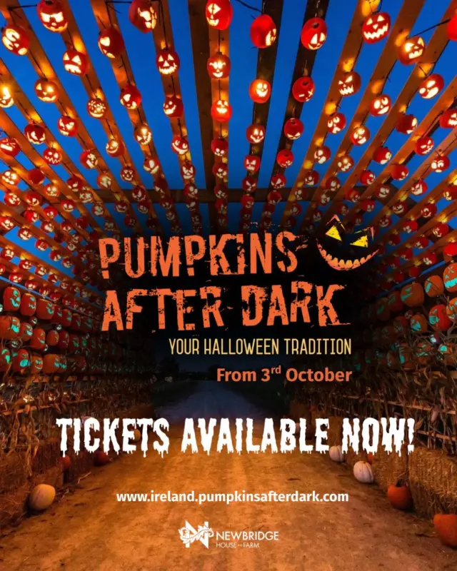 🎃👀 Dare to Enter Ireland’s Most Captivating Pumpkin Trail? ✨🕸️

Introducing Pumpkins After Dark - a brand new outdoor Halloween experience at Newbridge House & Farm, launching this October! 🕯️🔥

🕯️ Wander through over 10,000+ hand-carved pumpkins, magical light displays, spooky sounds, and unforgettable photo ops. From fairies to dragons, movie icons to Halloween classics - there’s something for everyone. 👻🧙‍♀️🐉

🍬 Live pumpkin carving
📸 Insta-worthy moments
🍁 Autumn treats & sweets
🎃 Family-friendly fun for all ages!

🎟️ Tickets available now - don’t miss out on Ireland’s newest Halloween tradition!
💥 Use code EARLY10 to get 10% OFF - valid until August 31st!

🔗 Book now: ireland.pumpkinsafterdark.com

#PumpkinsAfterDark #Halloween2025 #NewbridgeHouse #IrelandEvents #FamilyFun #ThingsToDoInDublin #HalloweenInIreland #AutumnActivities #PumpkinTrail #SpookySeason #LivePumpkinCarving #VisitDublin #HalloweenEvents #ThingsToDo #ThingsToSee @pumpkinsafterdark_ireland