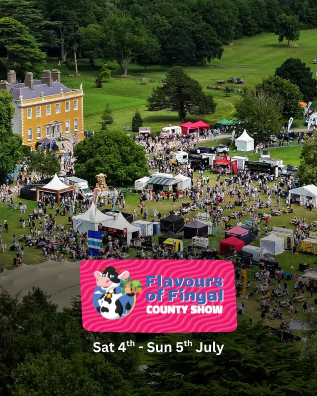 🌾✨ Flavours of Fingal is THIS WEEKEND! ✨🌾

Get ready for two unforgettable days of food, farming, family fun and entertainment at Newbridge House & Farm! 🚜🍔🎶

📅 Saturday 4th & Sunday 5th July
⏰ 11am – 6pm
📍 Newbridge House & Farm, Donabate
FREE ENTRY

This year, Fingal’s flagship festival has been reimagined! With a fresh new layout and exciting new highlights but you can still expect all the classic festival charm you know and love 🎉

What’s Waiting For You This Year:
✨ New....Explore Fingal area in the Walled Garden.
🚜 Farmer’s Fields: Livestock displays, traditional farming methods, and modern machinery.
🎈 Family Funzone: Free family fun in the paddocks
🐎 Equestrian Displays: Breathtaking, top-tier equestrian displays and competitions.
🍳 Fingal Food Circle Cookery: Meet local makers and watch live cooking demonstrations. 🛍️ Fingal Village & Food Artisan Stalls: Taste the very best local flavours and shop crafts.
😌 Quiet Zone: A dedicated, calm space for families who need a little breathing room during a busy day out.
🌸 Unwind with live music and beautiful scenery.

🚆 Getting here
🌱 Walk, cycle or take public transport.
🚗 Driving? Be sure to book your parking in advance for the best rates, as there are no dedicated event buses this year.

💚 Whether you’re a foodie, a gardening enthusiast, an animal lover or simply looking for a fantastic family day out, there’s something for everyone at Flavours of Fingal!

👉 For everything you need to know, including parking, travel, maps, schedules and the full programme, visit the official website: www.flavoursoffingal.ie

#flavoursoffingal #explorefingal #fingalfoodcircle #donabate #visitdublin